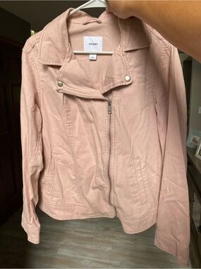 Women’s pink moto style jacket size large